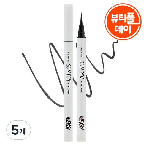 머지 더 퍼스트 슬림 펜 아이라이너, SP1 블랙 진, 5개