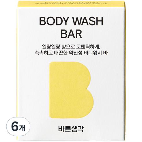 바른생각 약산성 올인원 바디워시 바, 100g, 6개