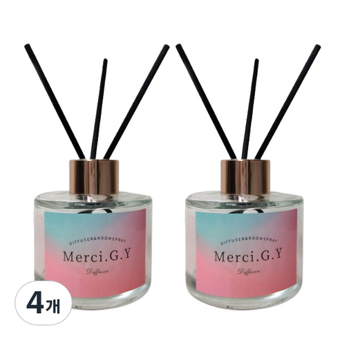 MerciGY 프리미엄 실내용 디퓨저, 블랙체리, 100ml, 4개