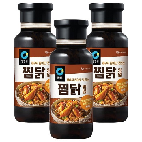 청정원 찜닭 양념 소스, 500g, 3개