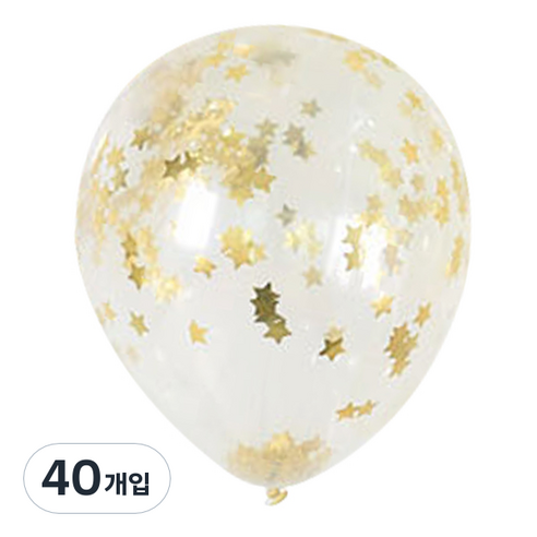 파티팡 컨페티 벌룬 30cm, 골드스타, 40개입
