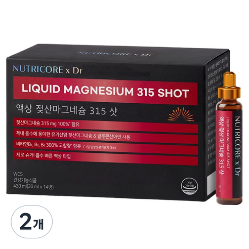 뉴트리코어 액상 젖산마그네슘 315 샷 14p, 2개, 420ml