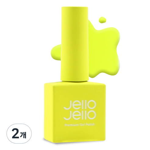 젤로젤로 프리미엄 네온 컬러 젤 폴리쉬, 울트라옐로우, 10ml, 2개