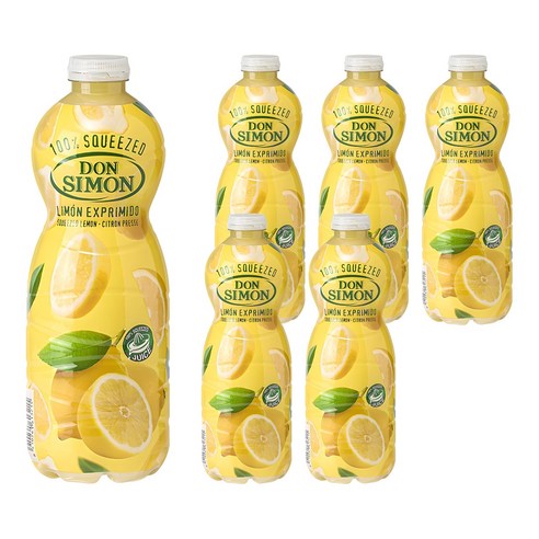 돈시몬 레몬 100% 착즙 주스, 1L, 6개