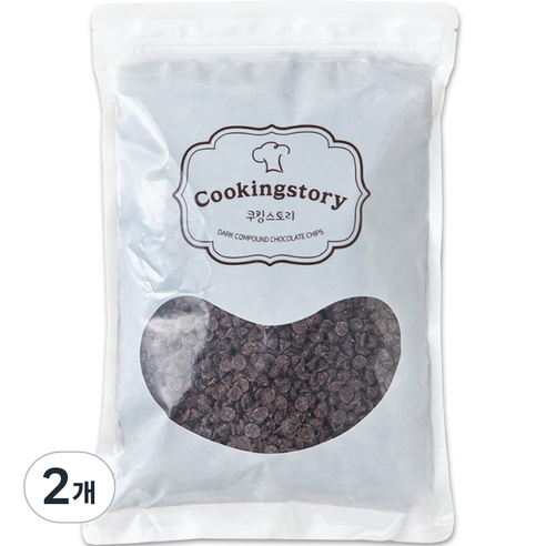 쿠킹스토리 깔리바우트 다크 컴파운드칩스 초코칩, 1kg, 2개
