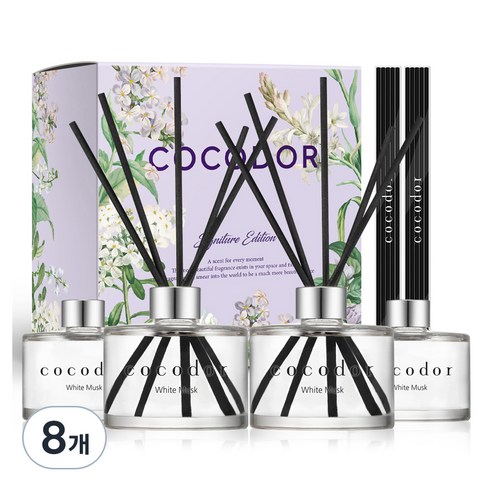 코코도르 퍼퓸 디퓨저, 화이트머스크, 200ml, 8개