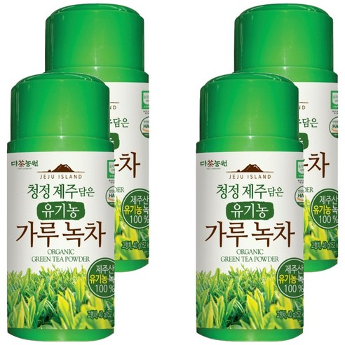 다농원 청정 제주 담은 유기농 녹차 가루, 4개, 40g