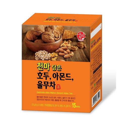 우리차 천마 담은 호두 아몬드 율무차, 15개, 15개입 x 1개