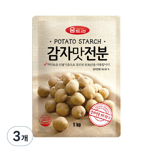 움트리 감자맛전분, 1kg, 3개