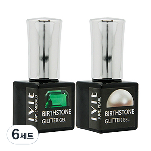 아이빛 탄생석 글리터젤 2p 세트, 글리터젤 5월 에메랄드 + 6월 진주, 6세트