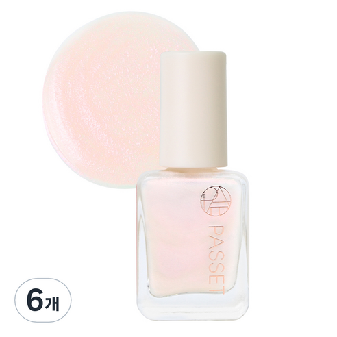 파셋 셀럽 네일컬러 폴리쉬 매니큐어, 66 화이트쉬머, 7ml, 6개
