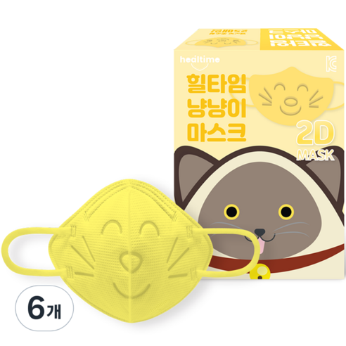 힐타임 냥냥이 마스크 소형, 25개입, 6개, 옐로우