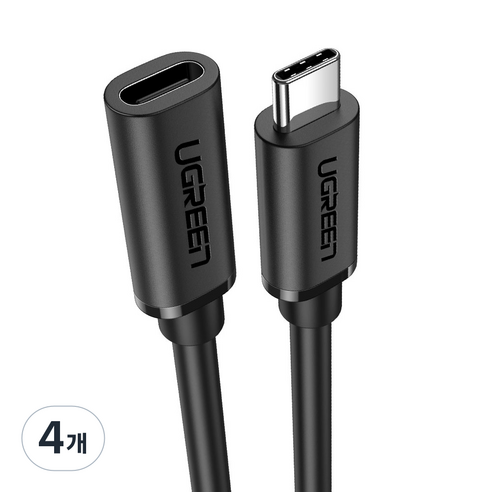 유그린 USB3.1 C타입 고속 연장 케이블 U-40574 0.5m, 혼합색상, 4개