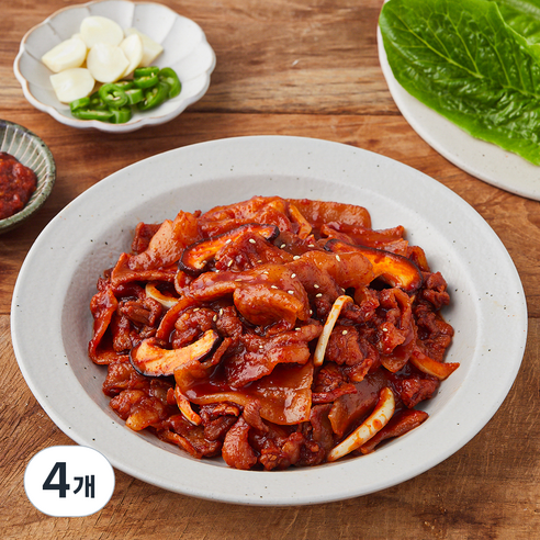 고급진 기사식당 매콤 돼지불백, 4개, 600g