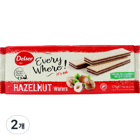 델서 헤이즐넛 웨이퍼, 175g, 2개