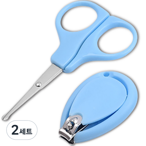잇곰 유아 손톱 깎이 가위 2종 세트, 블루, 2세트