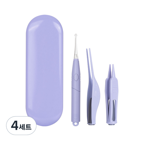 비타할로 LED 이어클리너 퍼플 3종 세트, 4개