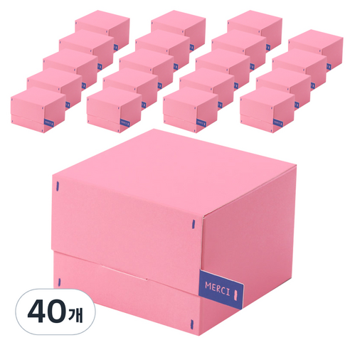 선물용 탭박스 S, 핑크, 40개