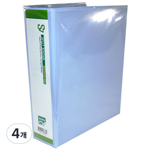 알파 투명 사다리바인더 A4 3공 7cm AT, 혼합 색상, 4개