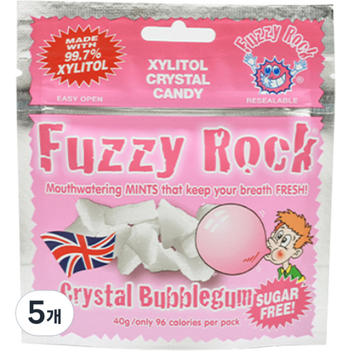 퍼지락 자일리톨 캔디 버블껌향, 40g, 5개