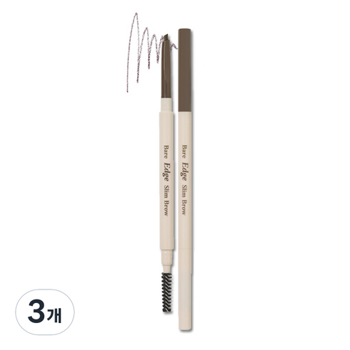 에뛰드 베어 엣지 슬림 브로우 0.1g, 01 다크브라운, 3개
