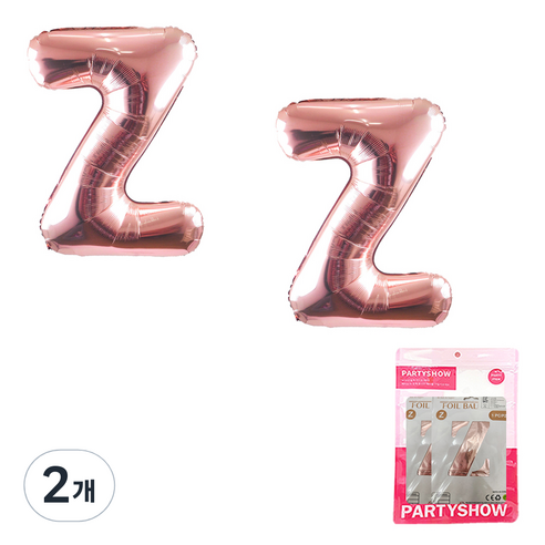 파티쇼 알파벳 은박 풍선 대 2p, 로즈골드(Z), 2개