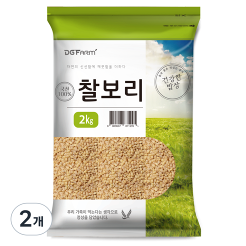 대구농산 건강한밥상 국산 찰보리쌀, 2kg, 2개