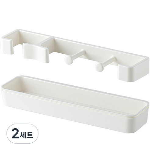 팡파티 현관 이지 우산꽂이, 2세트, 투명 + 아이보리