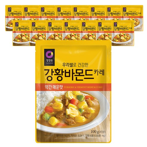 청정원 우리쌀 강황바몬드카레 약간매운맛, 100g, 16개