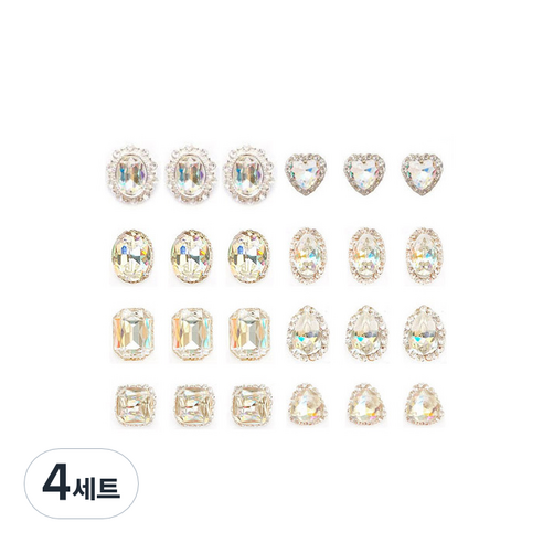 퍼니네일 쥬얼리 네일파츠 24종세트, 4세트, KN-P1021