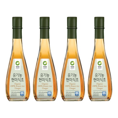 청정원 유기농 현미식초, 350ml, 4개