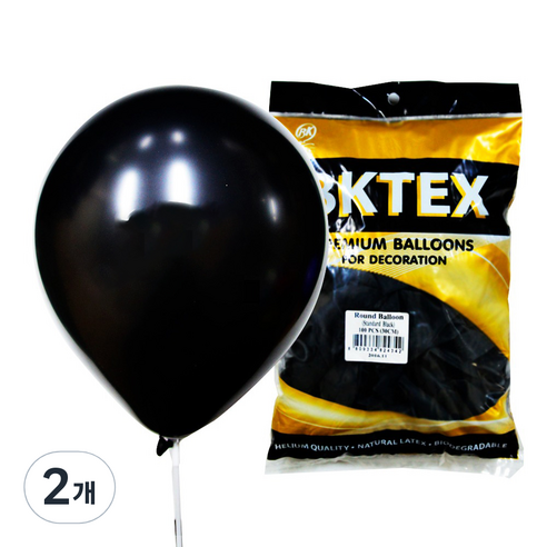 비케이라텍스 Party Club 일반풍선 30cm 50p, 블랙, 2개