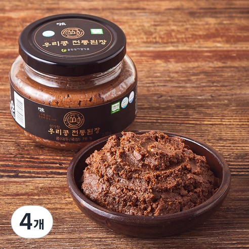 담가 순창 성가정 우리콩 전통 된장, 220g, 4개