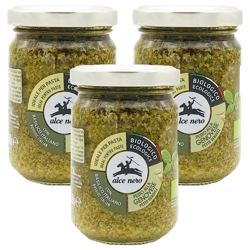 알치네로 유기농 바질 페스토 제노비스, 130g, 3개