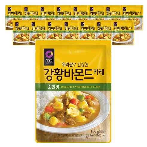 청정원 우리쌀 강황바몬드카레 순한맛, 100g, 16개