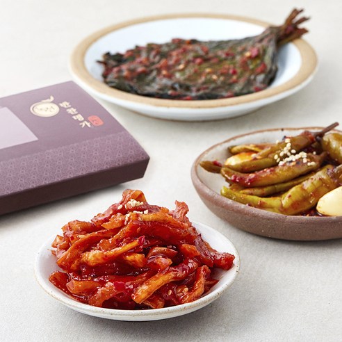 녹선 절임반찬 알마늘 고추무침 100g + 맛무말랭이무침 150g + 양념깻잎무침 150g, 400g, 1세트