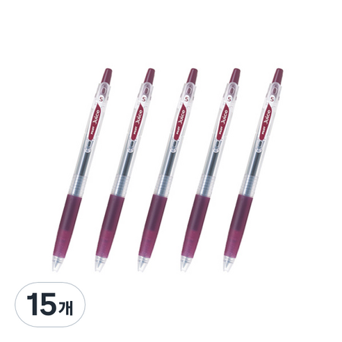 파이롯트 주스 젤잉크펜 0.5mm LJU-10EF, 다크레드, 15개