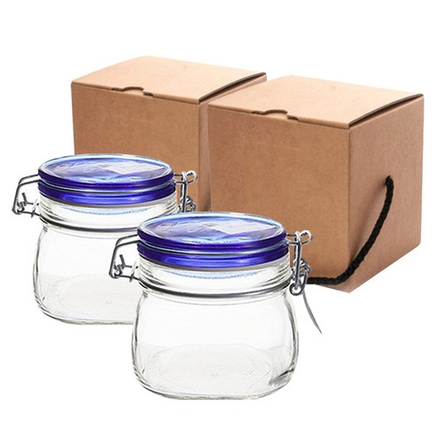 보르미올리 피도 블루탑 유리병 + 선물박스, 500ml, 2개