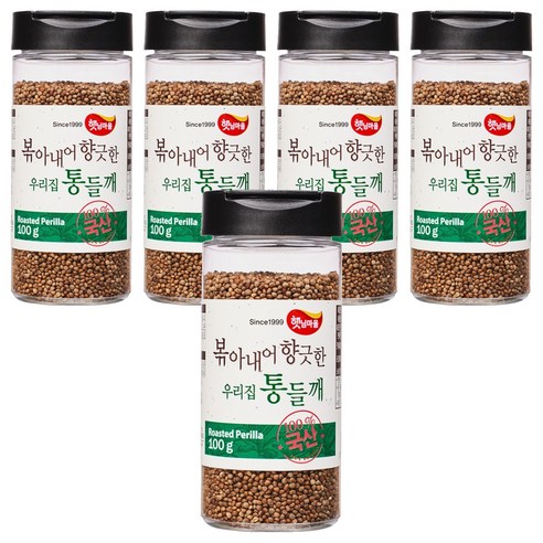 햇님마을 볶아내어 향긋한 우리집 국산 통들깨, 100g, 5개
