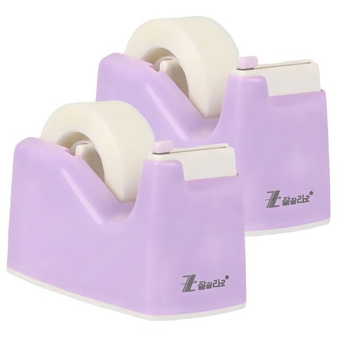 잘잘리오 미니 자동 안전 어린이 테이프 디스펜서 레인보우, 라이트퍼플, 2개