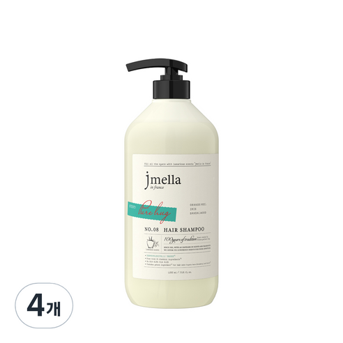 제이멜라 인 프랑스 시그니처 퓨어 허그 헤어 샴푸, 4개, 1000ml