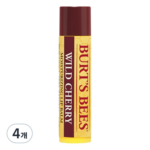 버츠비 모이스춰라이징 립밤, 와일드 체리, 4.25g, 4개