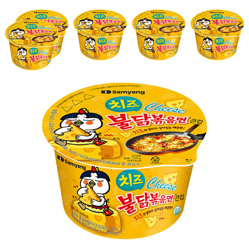 삼양 치즈불닭볶음면 큰컵 105g, 6개