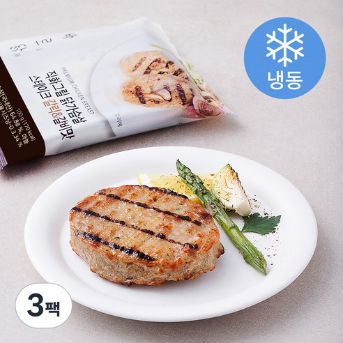 바르닭 직화그릴 닭가슴살 스테이크 갈릭 & 갈비맛 (냉동), 100g, 3팩