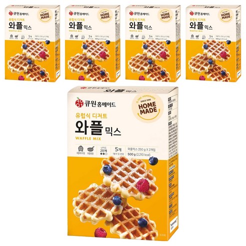 큐원 홈메이드 와플믹스, 500g, 5개