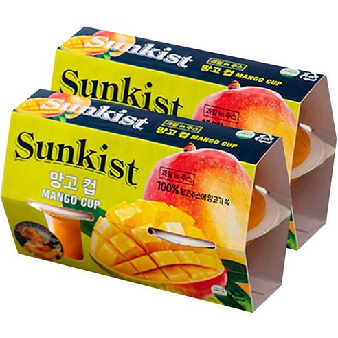 썬키스트 과일컵 주스 망고컵, 100g, 8개