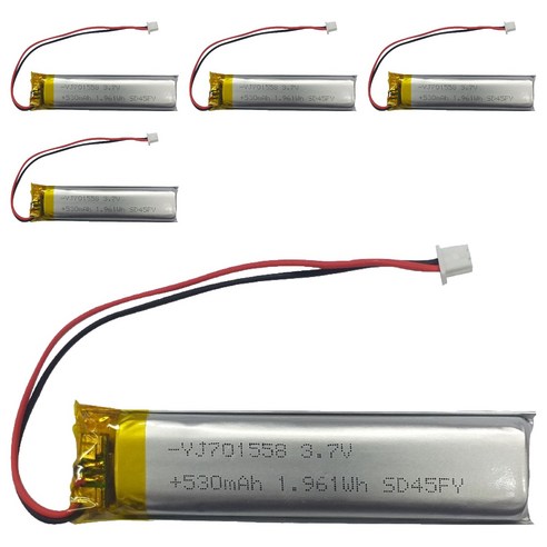 리튬폴리머배터리 충전지 530mAh YJ701558, 1개입, 5개