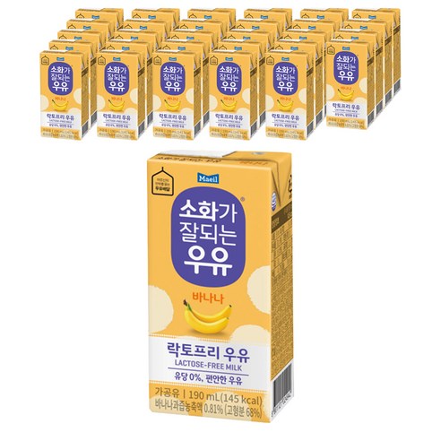 소화가잘되는우유 바나나, 190ml, 96개