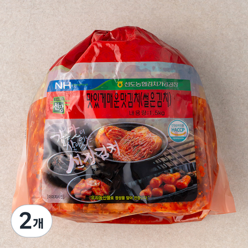 농협 선장 맛있게 매운 맛김치(썰은김치), 1.5kg, 2개