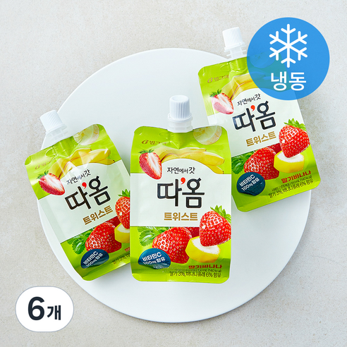 빙그레 따옴 트위스트 딸기바나나 (냉동), 6개, 1개입, 150ml